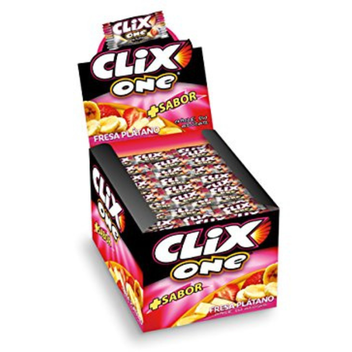 Chicles clix fresa y plátano sin azúcar 